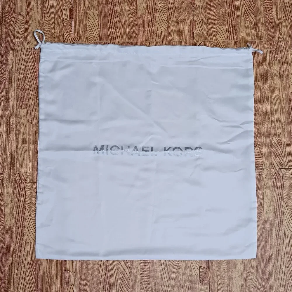 Michael Kors White Satin Dust Bag Cover Protective Pouch Drawstring 18.5x18.5